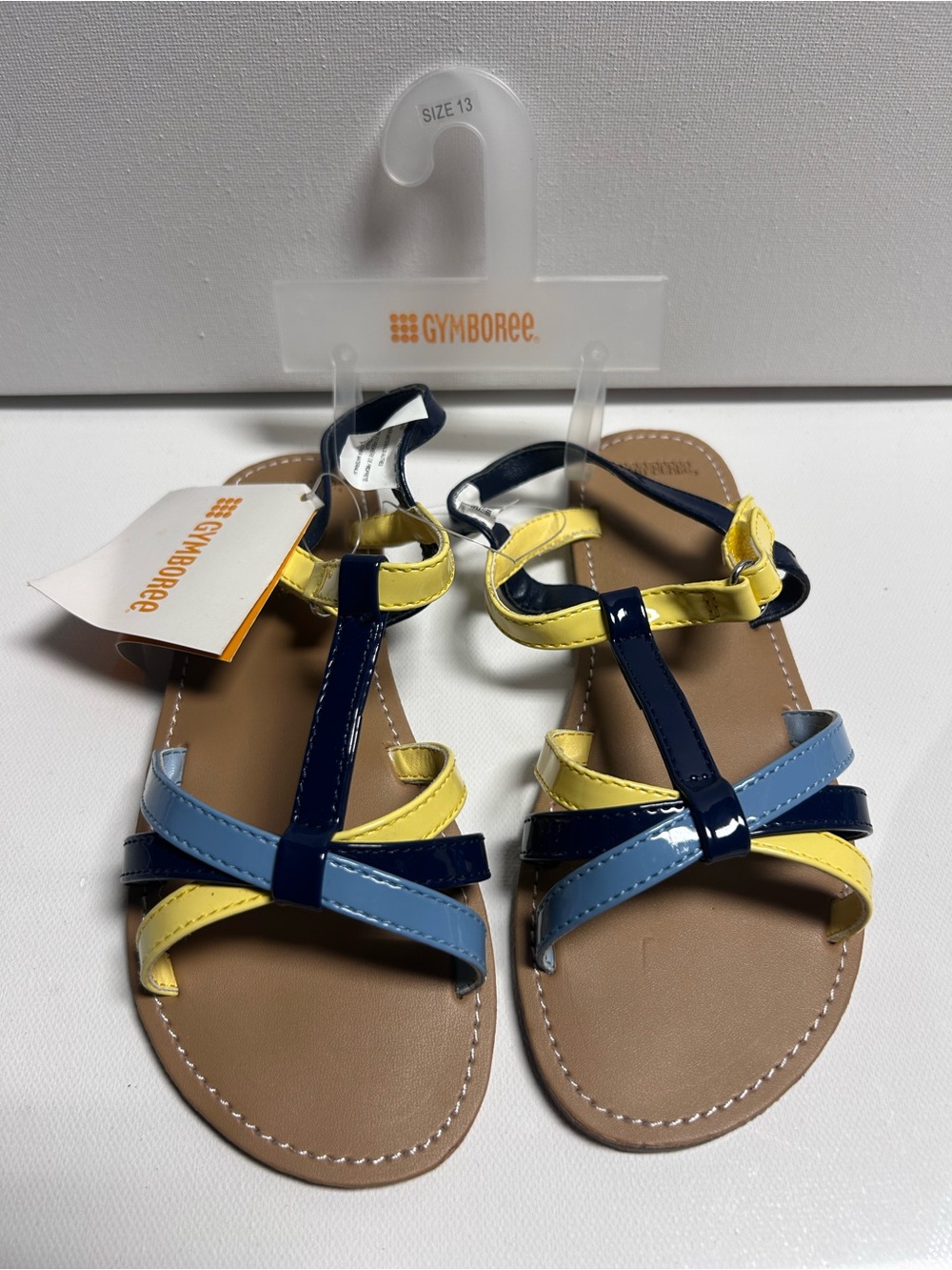 Gymboree Girls' Navy, Light Blue & Yellow Strappy Sandals Size 13